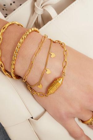 Bracelet Chain Heart Gold Stainless Steel h5 Picture2